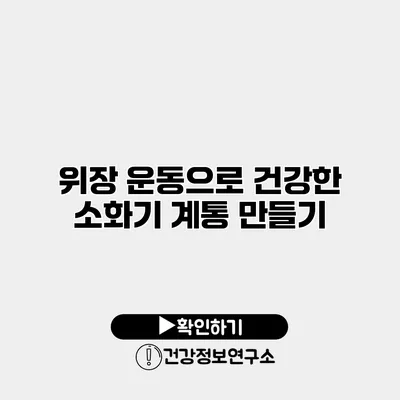 위장 운동으로 건강한 소화기 계통 만들기