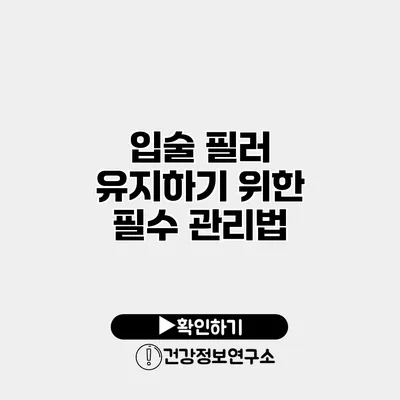 입술 필러 유지하기 위한 필수 관리법