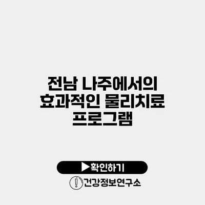 전남 나주에서의 효과적인 물리치료 프로그램