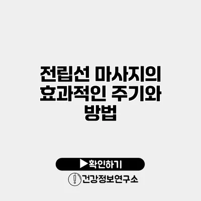 전립선 마사지의 효과적인 주기와 방법