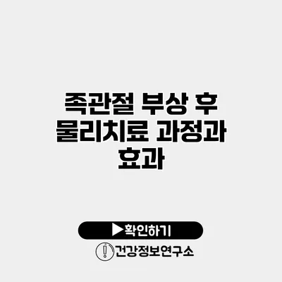 족관절 부상 후 물리치료 과정과 효과