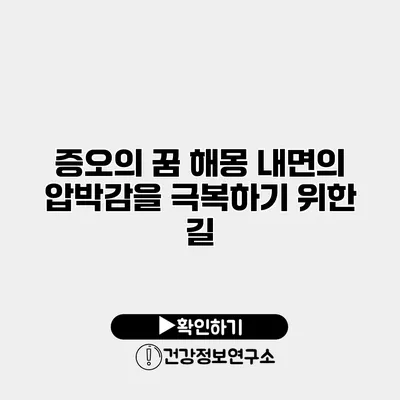 증오의 꿈 해몽 내면의 압박감을 극복하기 위한 길