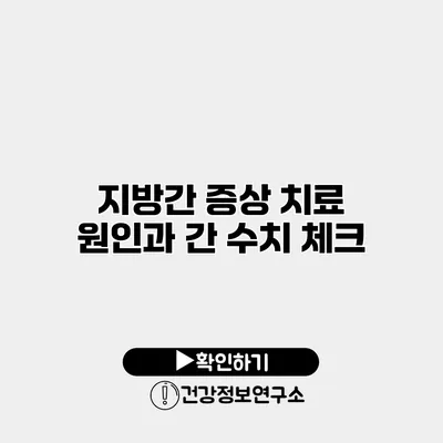 지방간 증상 치료 원인과 간 수치 체크