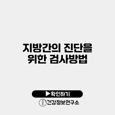 지방간의 진단을 위한 검사방법