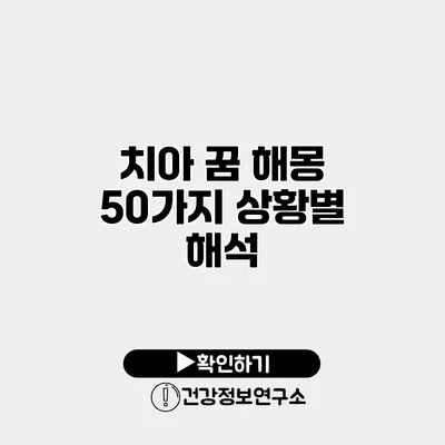 치아 꿈 해몽 50가지 상황별 해석