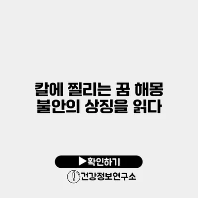 칼에 찔리는 꿈 해몽 불안의 상징을 읽다