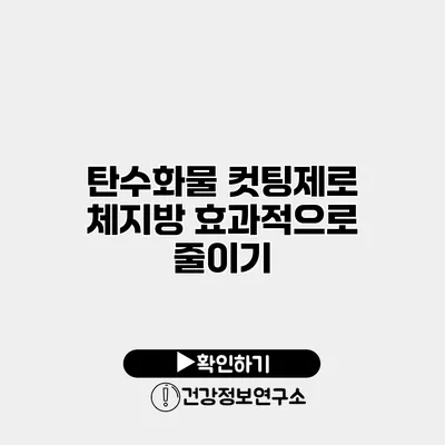 탄수화물 컷팅제로 체지방 효과적으로 줄이기