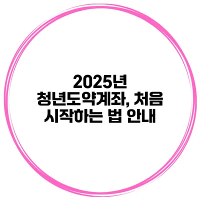 2025년 청년도약계좌, 처음 시작하는 법 안내