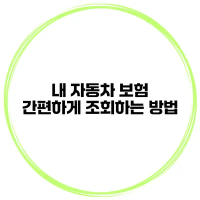 내 자동차 보험 간편하게 조회하는 방법