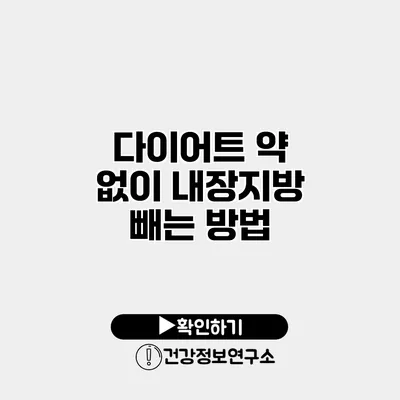 다이어트 약 없이 내장지방 빼는 방법