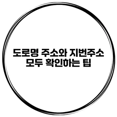 도로명 주소와 지번주소 모두 확인하는 팁