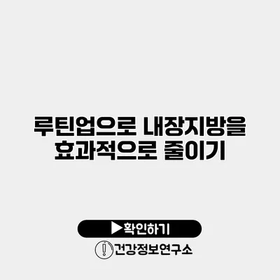 루틴업으로 내장지방을 효과적으로 줄이기