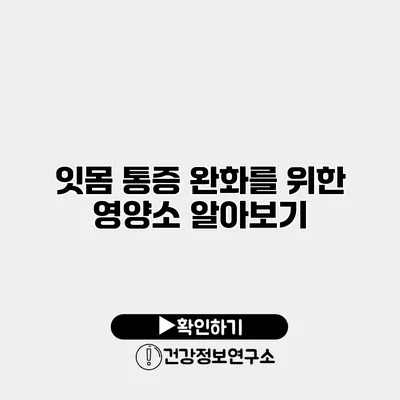 잇몸 통증 완화를 위한 영양소 알아보기