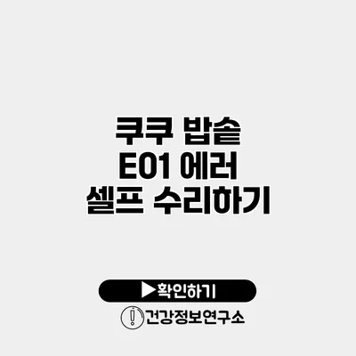 쿠쿠 밥솥 E01 에러 셀프 수리하기