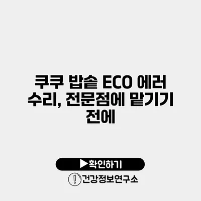 쿠쿠 밥솥 ECO 에러 수리, 전문점에 맡기기 전에