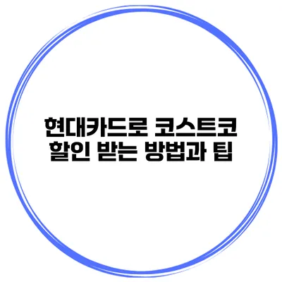 현대카드로 코스트코 할인 받는 방법과 팁